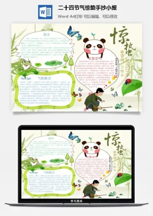 二十四节气惊蛰手抄小报预览图