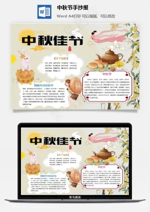 中秋节手抄报预览图