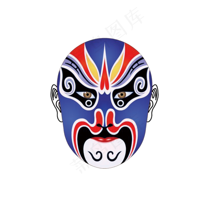 京剧国粹京剧脸谱蓝脸