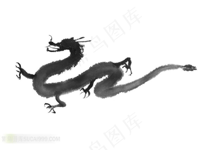 水墨龙纹素材 菜鸟图库