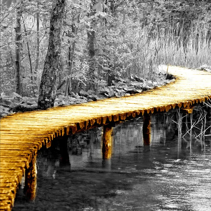 北欧黄金桥风景画