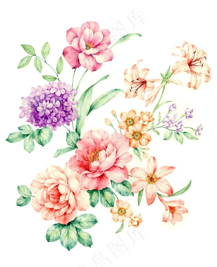 背景墙花花纹水墨花图片 菜鸟图库