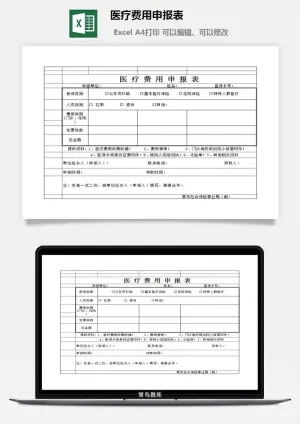医疗费用申报表excel模板预览图