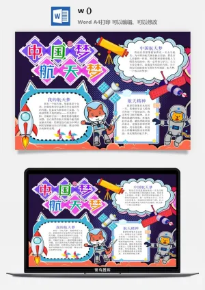 探索太空宇宙航天科技太空科技与生活word小报手抄报预览图