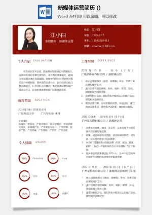 新媒体运营简历 (3)预览图