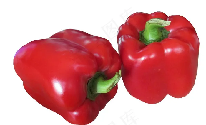 两颗红色水果辣椒图片