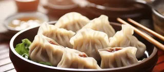 立冬吃饺子美食摄影图