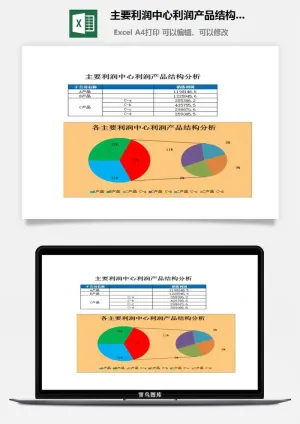 主要利润中心利润产品结构图excel模板预览图