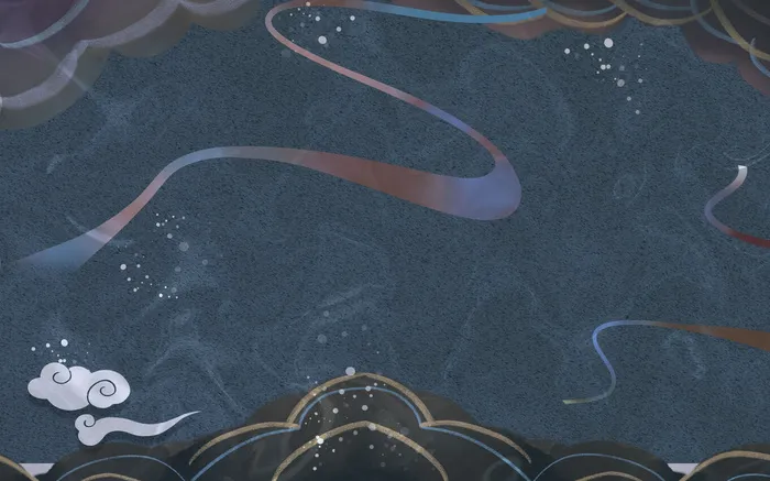 中国风复古国潮神话敦煌插画图案纸纹理肌理背景psd设计模板素材psd