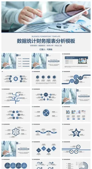蓝色账务数据统计分析预览图