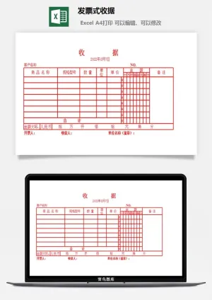 发票式收据excel模板预览图