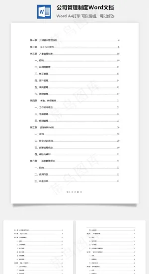 公司管理制度Word文档预览图