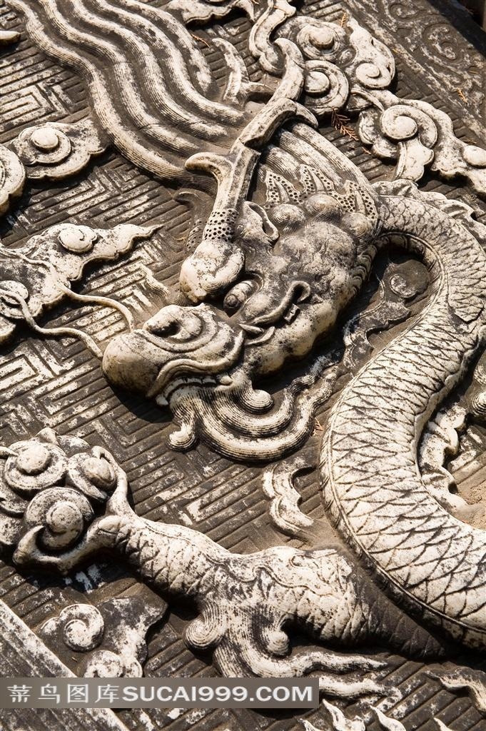 古典龙纹浮雕素材 菜鸟图库