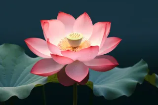 荷花荷叶摄影图