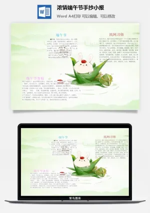 浓情端午节手抄小报预览图