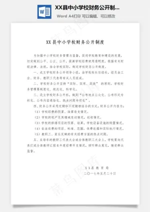 XX县中小学校财务公开制度Word文档预览图