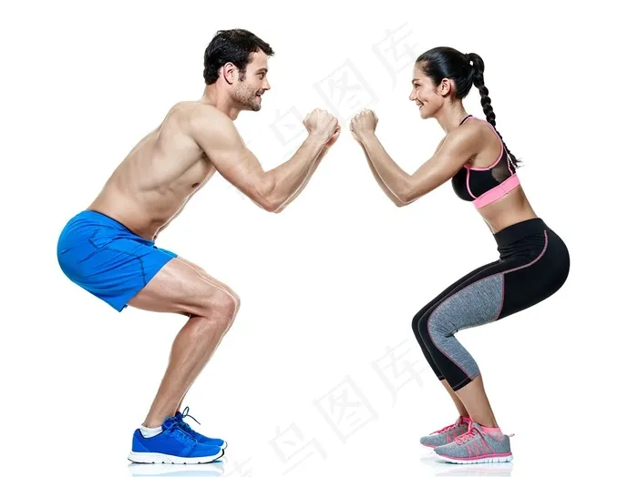 健身运动的男女图片