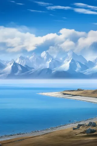 赛里木湖摄影图