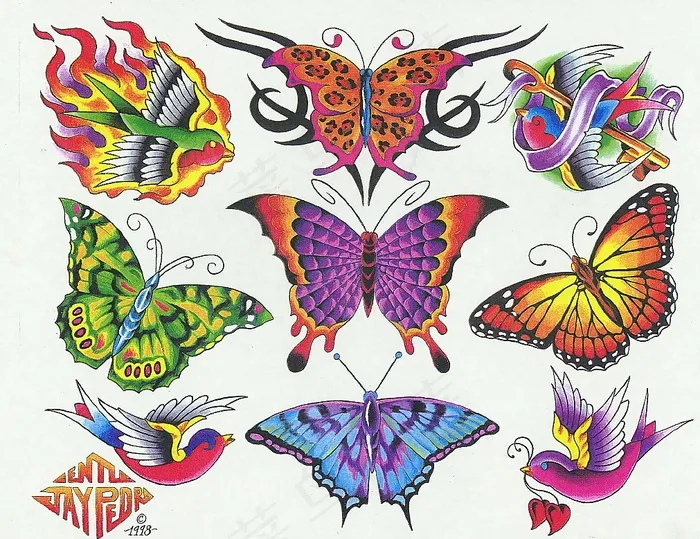蝴蝶纹身图案大全图片