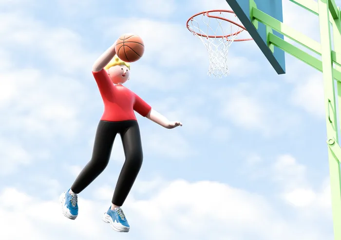 C4D卡通健身人物ip形象打篮球