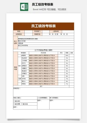 员工绩效考核表10预览图