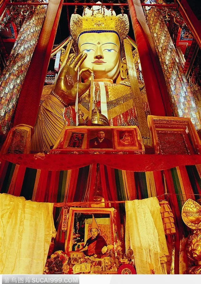 西藏人文风光-寺院内的大佛像