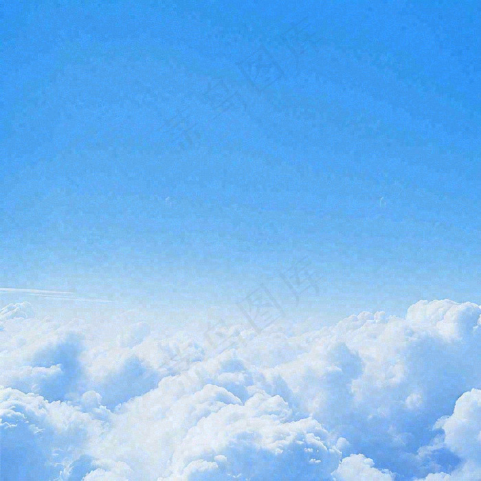 蓝天白云清新自然天空摄影图
