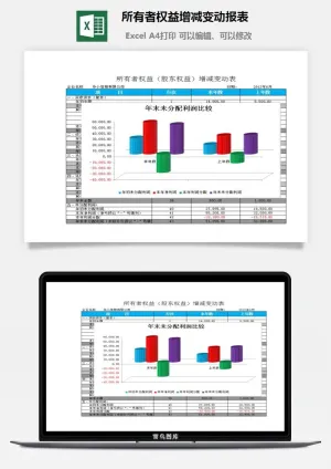 所有者权益增减变动报表excel模板预览图
