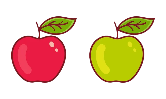 卡通绿色苹果红色苹果