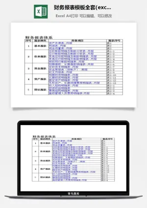 财务报表模板全套(excel)excel模板预览图