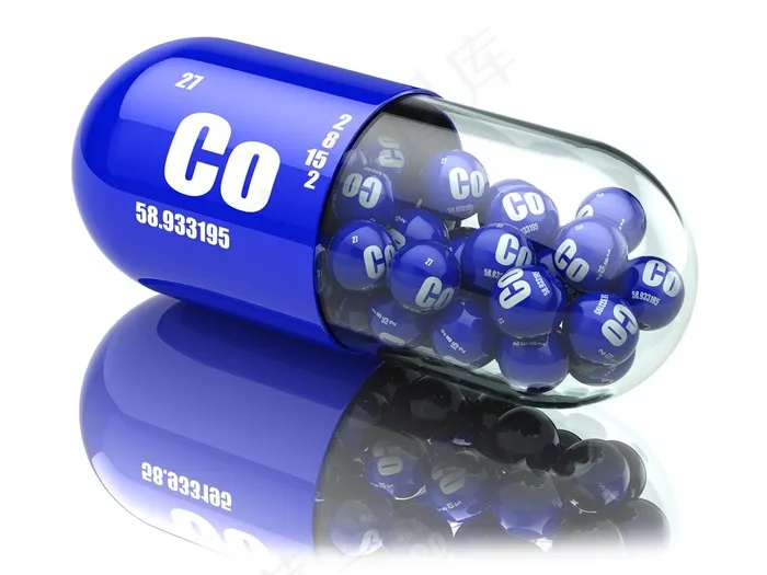 蓝色药丸药物化学元素高清图片