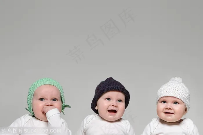 创意搞怪广告素材 带着帽子可爱表情的外国婴儿