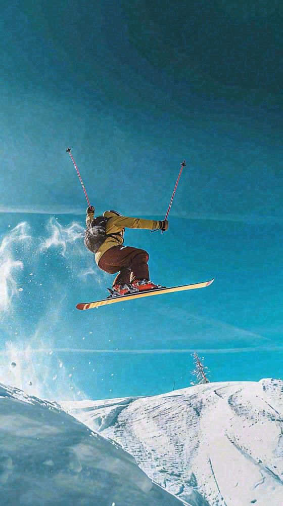 冬季冰雪极限滑雪旅行比赛，体育运动摄影图