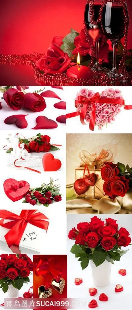 鲜花礼品-清晰唯美情人节多款玫瑰花朵高清图片素材