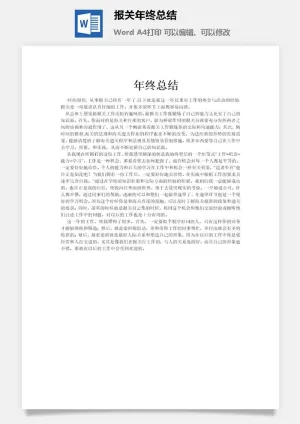 报关年终总结word模板预览图