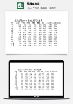 费用支出表excel模板预览图