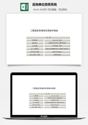 咨询单位资质系统excel模板预览图