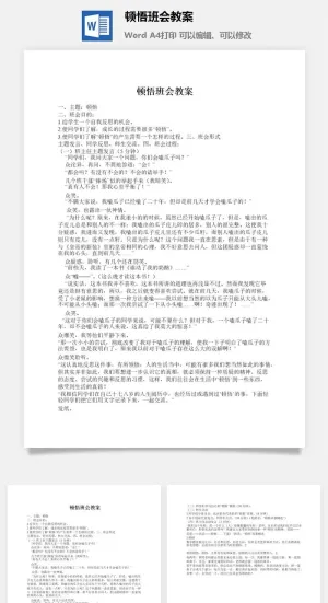 顿悟班会教案预览图
