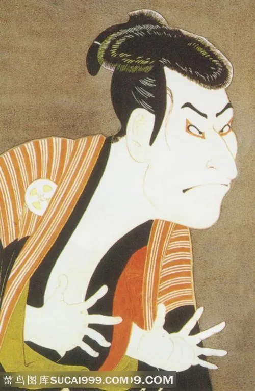 日本浮世绘之张着手的男人