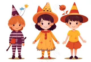 儿童卡通插画圣诞节庆祝欢乐背景