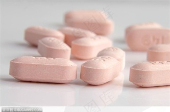 医学药品-一堆粉色的药片