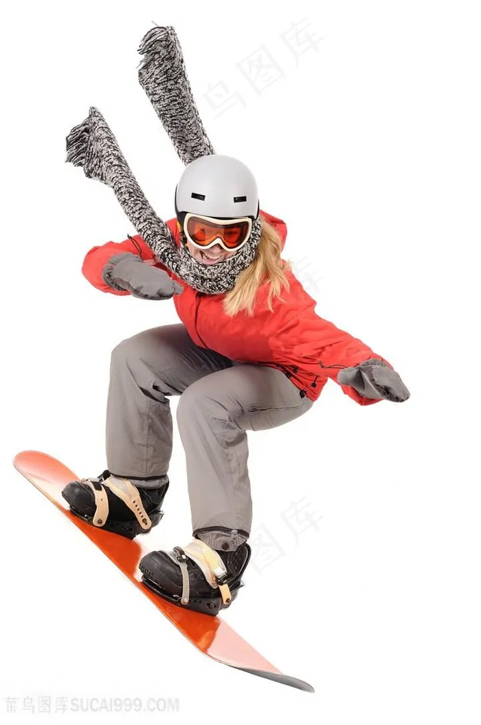 跳跃的滑雪人物高清图片