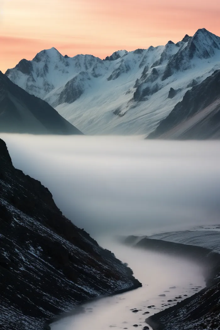 高原雪山云层风景摄影图