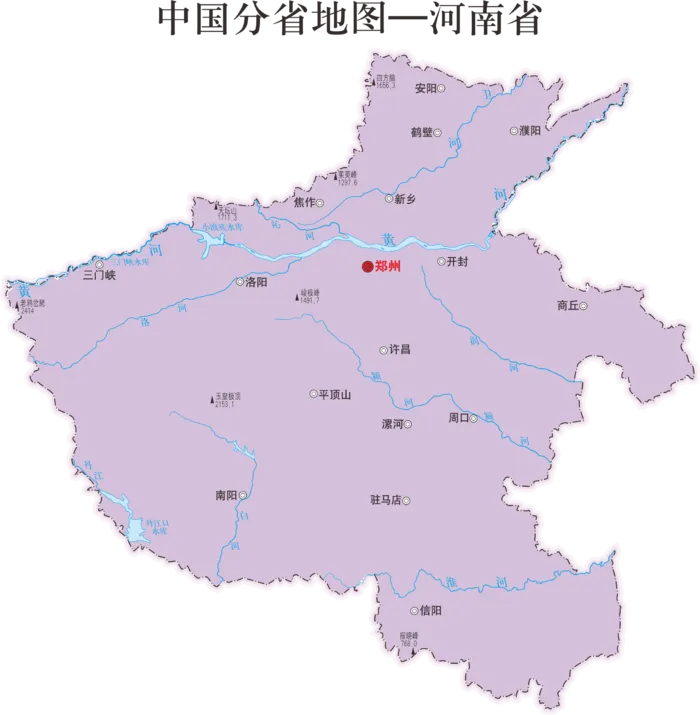 中国地图地标图案河南省地图免抠