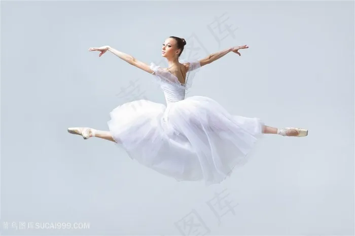 唯美白纱芭蕾舞者舞蹈图片