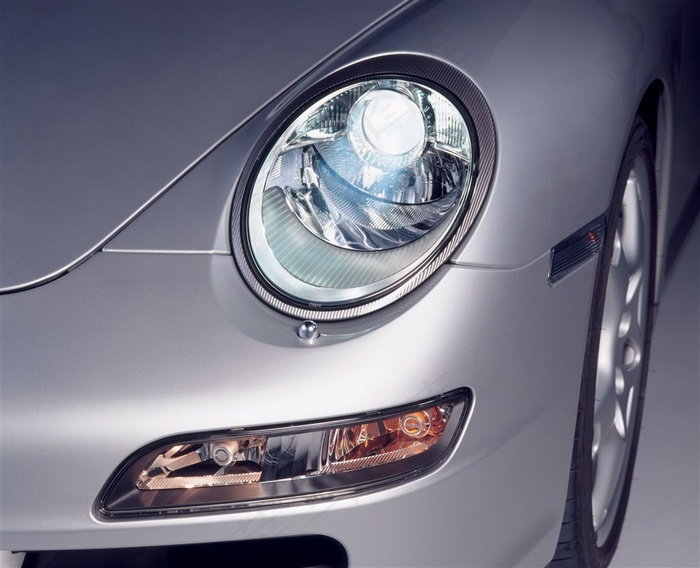 保时捷911carrera997前大灯特写 - 菜鸟图库