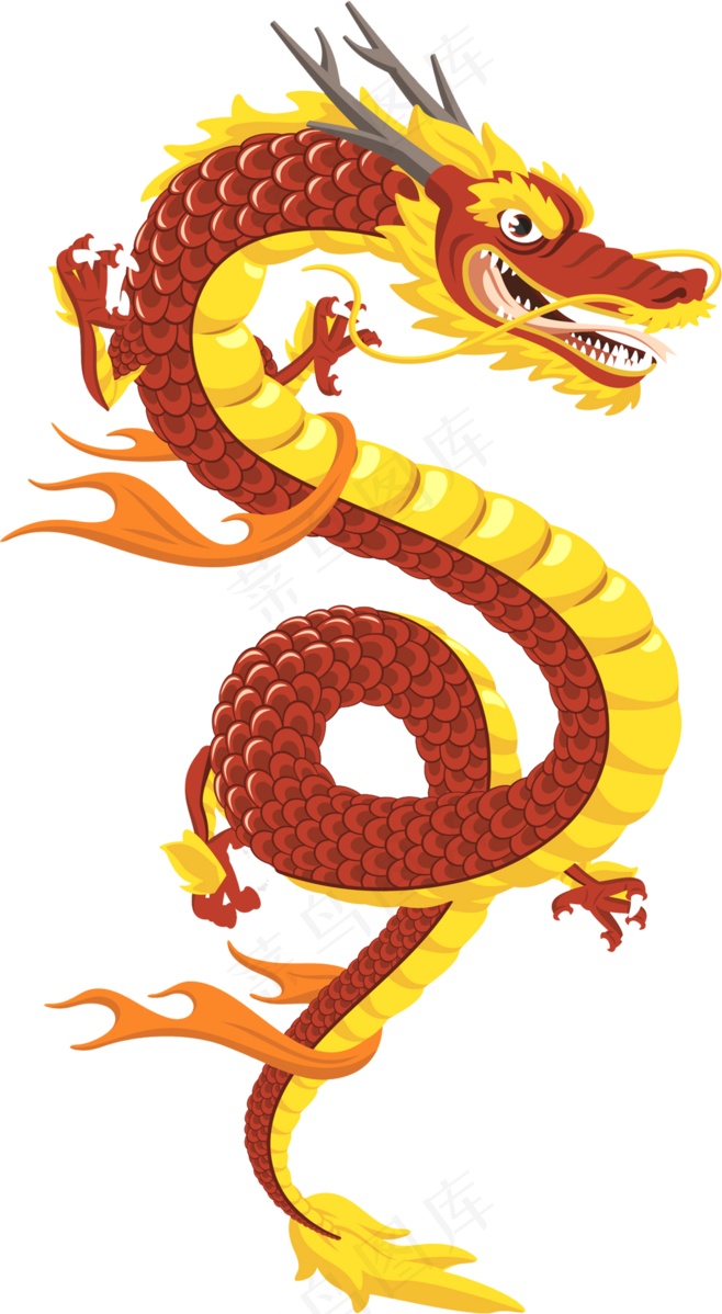 龙图腾卡通手绘祥云 - 菜鸟图库