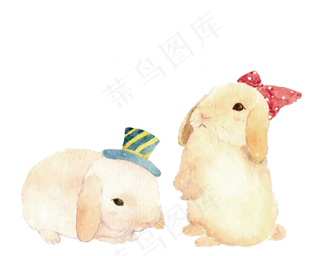 小兔子卡通可爱中秋节动物