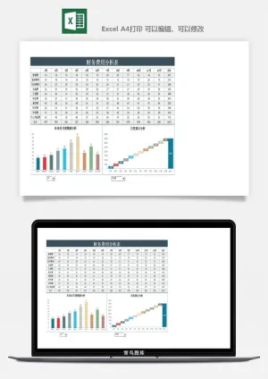 财务日报表指标收支出营收分析表excel表格模板素材预览图