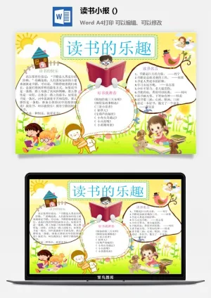 读书的乐趣手抄报预览图